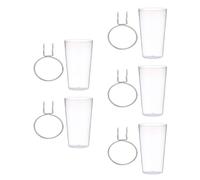 Healvian 5 Sets 500ml Pegboard Cup Holders with Round Hooks 8.5cm Diameter Pegboard Organizer Rings for Tool Storage and Workshop Garage Use