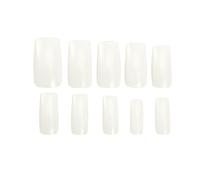 Healvian 500pcs Natural Style Fake Nail Tips Full Cover Clear Transparent False Nails for Women Material Easy to Shape and Paint for Home and Salon Use