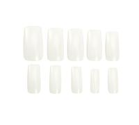 Healvian 500pcs Natural Style Fake Nail Tips Full Cover White PC Material False Nails for DIY at Home and Parties Healthy and Friendly Material Easy to File Stylish