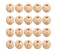 Healvian 50pcs 20mm Natural Wood Beads with Hole, Small Round Wooden Beads for Bracelet Making, DIY Crafting Accessories for Jewelry and Macrame Projects
