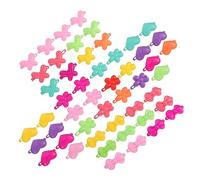 Healvian 50pcs Colorful Plastic Cartoon Hairpins for Decorative Hair Barrettes with Styles Including Hearts Flowers Bows and Butterflies Lightweight Hair Accessories for Parties and