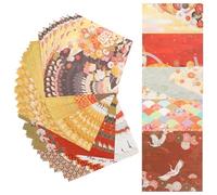 Healvian 50Pcs Double-Sided Square Origami Papers Chinese Style Floral Folding Paper for DIY Crafting and Card Making, Colorful Japanese Patterned Origami Accessory