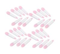 Healvian 50pcs Dual Ended Silicone Makeup Brushes with Lip Mask Applicator and Glitter Eyeshadow Applicators Reusable Soft Pink Cosmetic Tools for Precise Lip and Eye Color Application