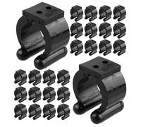 Healvian 50pcs Portable Fishing Rod Holder Clips Double-hole Plastic Wall Mount Brackets for Outdoor Rod Organizer and Indoor Pole Storage Rack