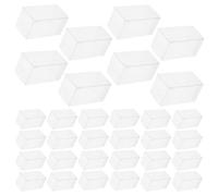 Healvian 50pcs PVC Match Storage Box with Folding Lid for Desktop Use | 8x4x4cm Size, Stackable Structure, Dustproof Design, Suitable for Stationery Supplies and Beads