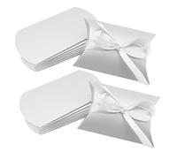 Healvian 50pcs Small Favor Boxes Elegant Pillow Shape Candy Storage Containers for Weddings Birthdays and Celebrations Durable Board Material with Delicate Design and Festive Touch