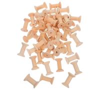 Healvian 50pcs Vintage Wooden Thread Spools Unfinished Rustic Wood Bobbins for Crafts DIY Sewing Ribbon Twine Organizer 47x30mm Natural Wood Cord Reels