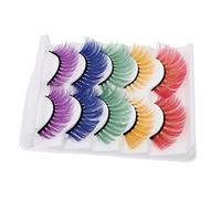Healvian 5Pairs Colorful False Eyelashes Soft Makeup Lashes for Halloween Cosplay and Parties Comfortable and Easy to Apply for Photoshoots and Night Outs