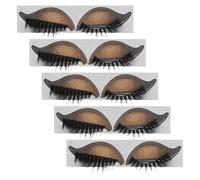 Healvian 5pairs Lazy Person Eye Makeup Set Eyeshadow Eyelash Stickers Pre-cut Shadow False Lash Combo for Women for Instant Press Cosplay