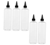 Healvian 5pcs 500ml Squeeze Bottles Pointed Mouth Bottles Hair Dye for Salon Use with R24 Black Caps Pet Plastic