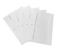 Healvian 5Pcs A4 Large File Folder Organizers with String Button, Eco-Friendly Kraft Paper Document Pockets, Thick Cardboard File Jackets for Office and School Filing, White Horizontal