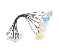 Healvian 5pcs Acrylic Whale and Dolphin Necklaces Lightweight Transparent Bubble Pendants Animal Jewelry Charms for Coastal Party Educational Accessories