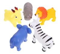 Healvian 5Pcs Animal Water Plaything for Interactive Sound Design Engaging Cartoon for Bath Includes Zebra Fawn Hippo Elephant Lion
