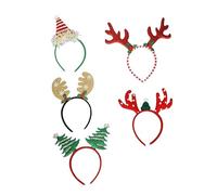 Healvian 5pcs Christmas Headbands Cute Xmas Antlers and Tree Designs for Boy Girl and Adults Lightweight Hair Accessories for Holiday Parties Comfortable Fit Festive Hairbands