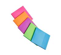 Healvian 5pcs Colourful Pet Memo Pads Neat Edges and Portable Design, Sticky Double-sided Notes for Office and School Use, Lightweight and Creative Style Color