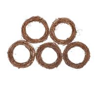 Healvian 5pcs Creative Christmas Woven Wreaths Garland Diy Xmas Ring Wreath Props Woven Ring Wall Door Hanging Decor