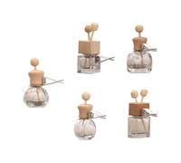 Healvian 5pcs Essential Oil Bottle Glass Car Air Vent Perfume Diffuser with Rotatable Clip Design Stress Reliever Fatigue Relief inside The Car Random Style