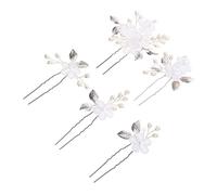 Healvian 5pcs Floral Hairpins for Wedding Elegant Bridal Hair Accessories Flower Leaf Design for Bridesmaids Special Occasions