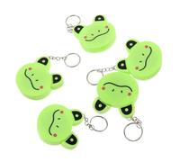 Healvian 5Pcs Frog Cartoon Soft Retractable Measuring Tape Keyring, Mini Body and Cloth Tailor Tape with Double-Sided Scale for Sewing, Craft, and Fabric Measurement