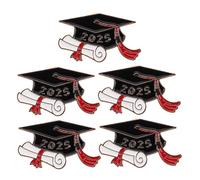 Healvian 5pcs Graduation Brooch Pins Lightweight Enamel Class of Lapel Badge Brooch with Fun Cap Shape Secure Attachment for High School College Teachers Students Gifts