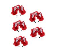 Healvian 5pcs Halloween Headband Floral Skeleton Hand Design Lightweight Hairpiece for Horror-themed Parties Celebrations Festivals