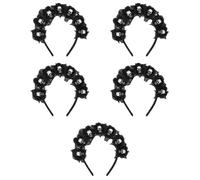 Healvian 5pcs Halloween Skeleton Headband Headband Flowers Day Dead Performance Prop