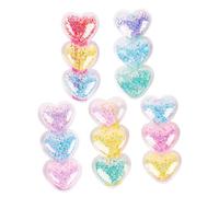 Healvian 5pcs Heart Quicksand Hair Clips for Girls Stylish Boy Girl Hair Accessories Skin-friendly Barrettes for Ages for Everyday Wear and Special Occasions