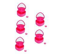 Healvian 5pcs Heart Shaped Double Jewelry Box with Built In Makeup Mirror for Little Portable Storage Organizer for Earrings Necklaces Bracelets and Rings Cute Teens