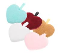 Healvian 5Pcs Heart Shaped Reusable Facial Cleansing Mixed Color Makeup Removal Tools for Daily Skin Care and for All Skin Types