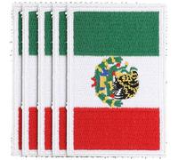 Healvian 5pcs Iron-on Embroidered Mexican National Flag Patches for Clothes Hat DIY Appliques Sew-on Backing Craft Decorations