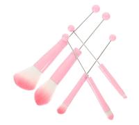Healvian 5pcs Makeup Brush of Metal Handles and Beaded Details Including Foundation Brush for Everyday Makeup Application