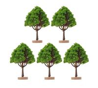 Healvian 5pcs Miniature Simulation Trees for Model Railway Scenery 4.5cm Artificial Mini Trees with 2cm Base for Architectural Dioramas and Micro Landscape Craft Projects