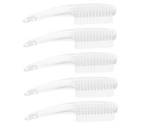 Healvian 5pcs Nail Dust Collector Brush Stiff Brush for French Tip Nails Cleaning Random Color
