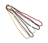 Healvian 5pcs Natural Wood Bead Necklace Set 8mm Round Tribal Boho Beaded Necklaces for Men Women Hip Hop Rustic Style Party Accessories