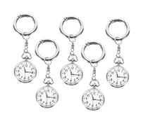 Healvian 5pcs Nurse Pocket Watches Keychains for Women Portable Glowing Clip-on Fob Watches Medical Nurse for Healthcare Professionals and Students
