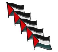 Healvian 5pcs Palestine Brooch Pin Set Lightweight Zinc Alloy Metal Lapel Pins for Clothes Bags Accessories Stylish Palestine Flag Decoration for Celebrations Parties and Events