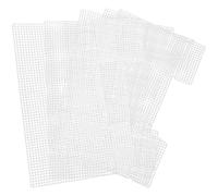 Healvian 5pcs Plastic Mesh Sheet Plastic Mesh Canvas Sheets with Neat Holes and Not Easy to Deform for Enthusiasts and Beginners Cup Mat Decoration Making
