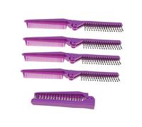 Healvian 5pcs Portable Anti-Static Folding Hair Comb Set Double-Sided Travel Hairbrush for Long Hair Compact Design for Salons and Personal Use