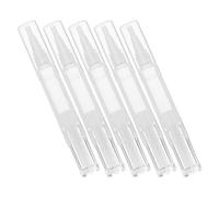 Healvian 5pcs Refillable Twist Pen for Nail Oil and Makeup with White Brush Head 5ml, Empty Cuticle Oil Brush Pen for Nail Care and Lip Gloss Container, Versatile Cosmetic Accessory