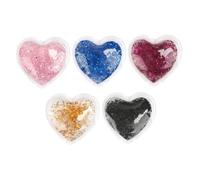Healvian 5pcs Reusable Eye Gel Pads Cooling Eye Patches for Fatigue Relief Heart Shape under Ice Pack
