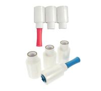 Healvian 5Pcs Self-Adhesive Industrial Stretch Wrap Film with Handle, Small Stretch Cling Shrink Wrap Roll for Moving and Packaging, Multipurpose Wrapping Film for Household Random Color