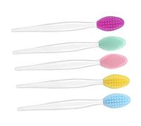 Healvian 5Pcs Silicone Lip Scrubber Brushes Dual Sided Exfoliating Lip Brush Tools for Smooth Gentle Intense Scrub Options
