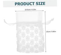 Healvian 5pcs Small Drawstring Mesh Gift Bags for Jewelry and Candy Portable White Embroidered Organza Pouches Party Favor Storage with Secure Closure for Weddings Birthdays and Holidays