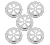 Healvian 5Pcs Stainless Steel Oven Ventilation Louvers with Mesh Filter, Round Exhaust Grille Replacement for Kitchen Microwave and Bbq Stove Air Vent