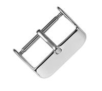 Healvian 5PCS Stainless Steel Watch Band Buckle Clasp Polished Metal Replacement for Leather Silicone and Electronic Straps Easy to Install Wristwatch Accessories Silver