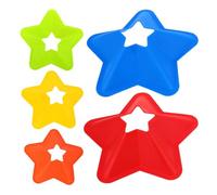 Healvian 5pcs Starshaped Soccer Training Disc Cones Made of Sturdy Pe Material, Versatile Football Coaching Supplies Suitable for Physical Education Classes and Matches