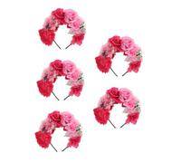 Healvian 5pcs Vintage Butterfly Floral Headband Lightweight Simulated Flower Crown for Halloween Day Dead Cosplay Party Accessories with Realistic Mexican Style Design