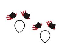 Healvian 6 Pcs Black Evil Cat Halloween Headband for Women with High Elasticity and Comfortable Fit, Creative Spooky Cat Shape Hair Accessory for Masquerade and Photo Shoot