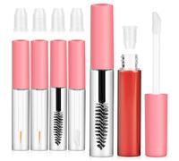 Healvian 6 Pcs Empty Mascara Tubes with Wands for Eyeliner and Lip Gloss Portable Cosmetic Dispenser Bottles for Travel Transparent Refillable Containers with Body for Easy Usage