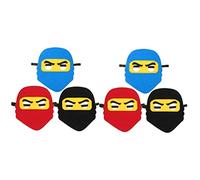 Healvian 6 Pcs Felt Ninja Masks with Elastic Band for Party Cosplay Lightweight Pirate Eye Masks Red Blue Black Fun for Childrens Festival and Masquerade Ball